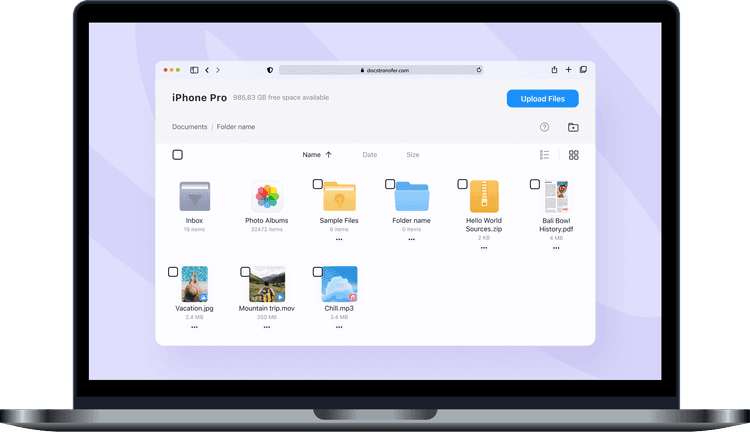 Documents app interface on computer